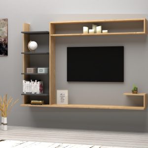 ASIR Televizní stěna NOBLE dub sapphire antracit