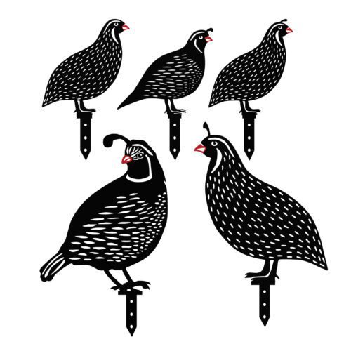 ASIR Dekorativní zahradní doplňky QUAILS černé - Obrázek 2