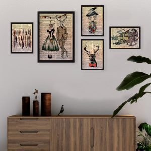 ASIR Dekorativní obraz 5ks MDF NOVINY 34x44
