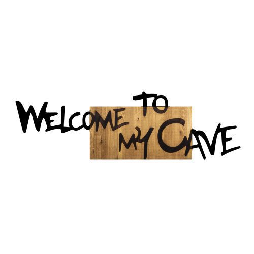 ASIR Nástěnná dekorace dřevo WELCOME TO MY CAVE 128 x 39 cm - Obrázek 2