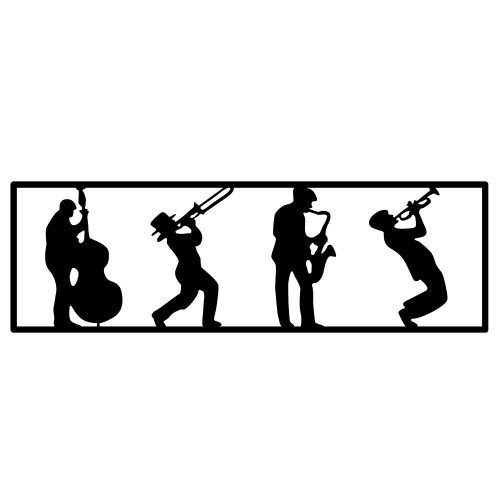 ASIR Nástěnná dekorace kov JAZZMEN 68 x 22 cm - Obrázek 2