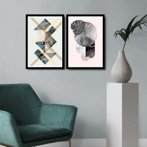ASIR Obraz na MDF s rámem 2ks MODERNÍ KOLÁŽ 36 x 51 cm