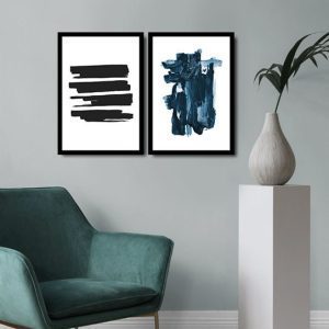 ASIR Obraz na MDF s rámem 2ks NEIDENTIFIKOVATELNÉ OBRAZCE 36 x 51 cm