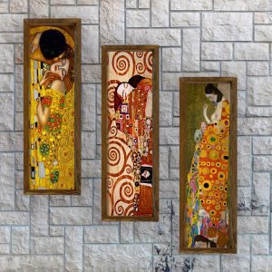 ASIR Obraz na MDF s rámem 3ks GUSTAV KLIMT 19 x 70 cm