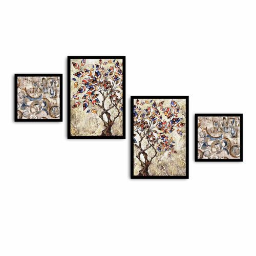 ASIR Obraz na MDF s rámem 4ks STROMY 30 x 30 cm (2) 35 x 50 cm (2) - Obrázek 2
