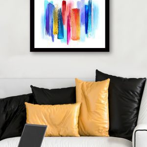 ASIR Obraz na MDF s rámem BAREVNÉ SVISLÉ PRUHY 56 x 41 cm