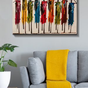 ASIR Obraz na plátně DEVĚT POSTAV 45 x 45 cm