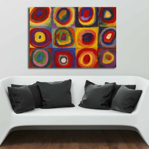 ASIR Obraz na plátně KRUHY A ČTVERCE 100 x 70 cm