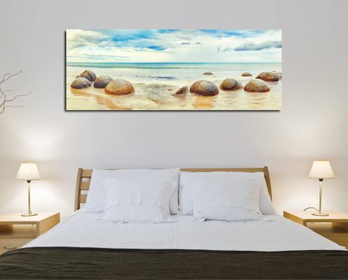 ASIR Obraz na plátně PLÁŽ S KAMENY 80 x 30 cm - Obrázek 2