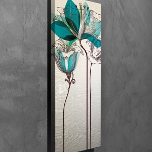 ASIR Obraz na plátně TYRKYSOVÉ KVĚTY 30 x 80 cm