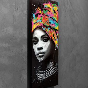 ASIR Obraz na plátně ŽENA V BAREVNÉM TURBANU 30 x 80 cm