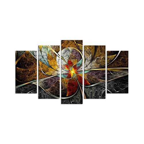 ASIR Obraz na MDF 5ks BAREVNÝ KVĚT 20 x 60 (1) 20 x 50 (2 ) 20 x 40 cm (2) - Obrázek 2
