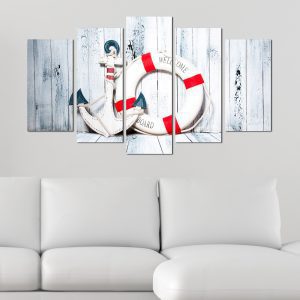 ASIR Obraz na MDF 5ks KRUH A KOTVA 20 x 60 (1) 20 x 50 (2) 20 x 40 cm (2)