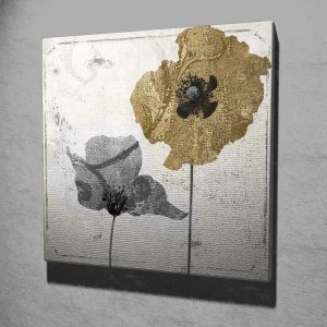 ASIR Obraz na plátně ZLATÝ A STŘÍBRNÝ VLČÍ MÁK 45 x 45 cm