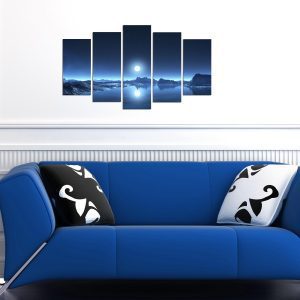 ASIR Obraz na MDF 5ks LEDOVEC 20 x 60 cm (1) 20 x 50 cm (2) 20 x 40 cm (2)