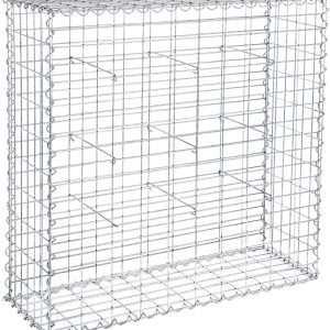 SONGMICS Gabionový koš 95 x 100 x 30 cm galvanizovaný