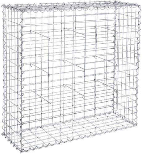 SONGMICS Gabionový koš 95 x 100 x 30 cm galvanizovaný