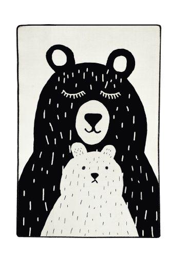 ASIR Dětský koberec(100 x 160 cm) BEARS bílý a černý - Obrázek 2