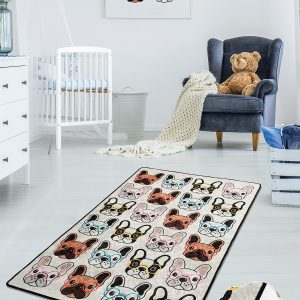 ASIR Dětský koberec(100 x 160 cm) DOGS bílý – Bostonský teriér