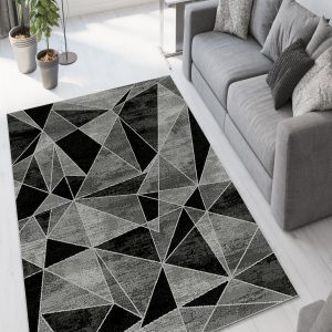 ASIR Koberec (120 x 180) W942 černé a šedé geometrické vzory