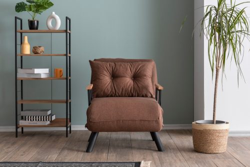 ASIR Křeslo s rozkladem jednomístná Sando světle hnědá