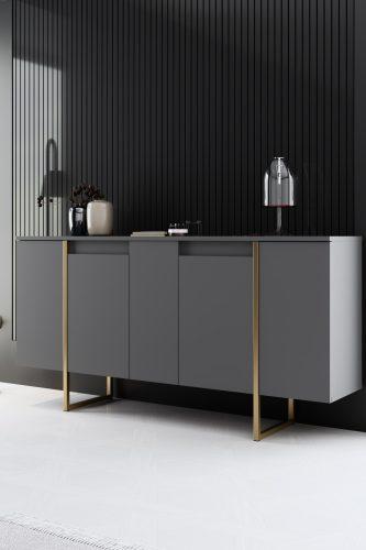 ASIR Skříňka LUXE šedá a zlatá
