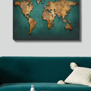 ASIR Dekorativní obraz MAPA na plátně 100 x 70 cm