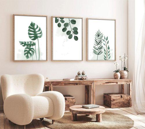 ASIR Dekorativní obraz MDF - Listy rostlin 3 ks