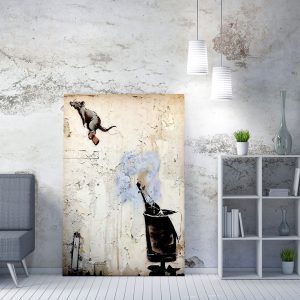 ASIR Obraz na plátně (70 x 100) Banksy Street Art – Krysa s šampaňským