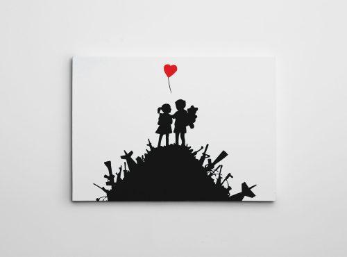 ASIR Obraz na plátně (70 x 100) Banksy Street Art – Láska hojí - Obrázek 2
