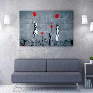 ASIR Obraz na plátně (70 x 100) Banksy Street Art – láska povznáší