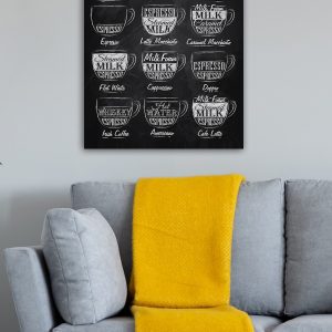 ASIR Obraz na plátně Černý – Menu Kávy