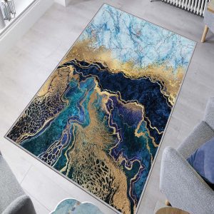 ASIR Koberec (80 x 150) HMNT768 zlatý a modrý
