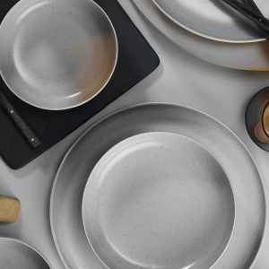 ASIR Porcelánová jídelní souprava (18 ks) šedá