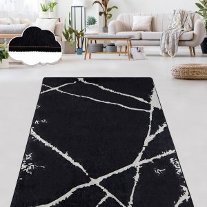 ASIR Předsíňový koberec (100 x 200 cm) BROKEN černý s bílými prasklinami