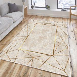 ASIR Předsíňový koberec (100 x 200 cm) ELS2400 béžový a zlatý