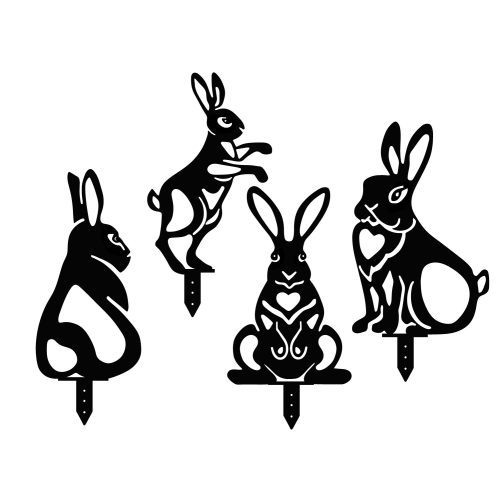 ASIR Dekorativní zahradní doplňky RABBITS černé - Obrázek 2