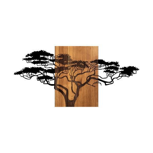 ASIR Nástěnná dekorace dřevo kov ACACIA TREE černá ořech - Obrázek 2