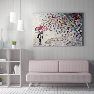 ASIR Nástěnný obraz BUTTERFLY plátno 50 x 70 cm