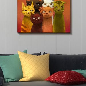 ASIR Nástěnný obraz CATS plátno 50 x 70 cm