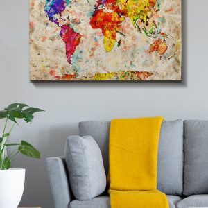 ASIR Nástěnný obraz WORLD plátno 70 x 100 cm