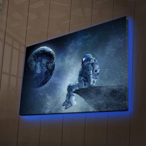 ASIR Nástěnný obraz s LED osvětlením ASTRONAUT