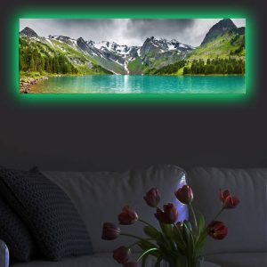 ASIR Nástěnný obraz s LED osvětlením MOUNTAINS