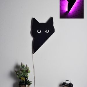 ASIR Dekorativní LED osvětlení fialové ČERNÁ KOČKA