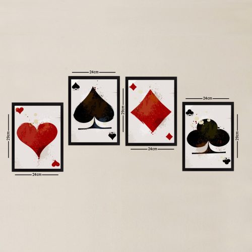 ASIR Dekorativní obraz 4ks MDF KARTY 24 x 29 cm - Obrázek 2