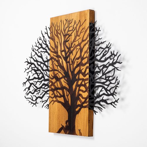 ASIR Nástěnná dekorace dřevo ČTENÁŘ POD STROMEM 74 x 58 cm - Obrázek 2