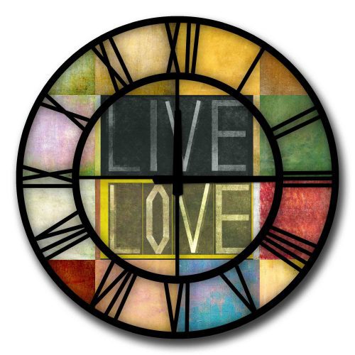 ASIR Nástěnné hodiny MDF LIVE LOVE 50 x 50 cm - Obrázek 2