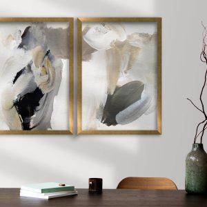 ASIR Obraz na MDF s rámem 2ks ABSTRAKTNÍ MALBA 38 x 53 cm