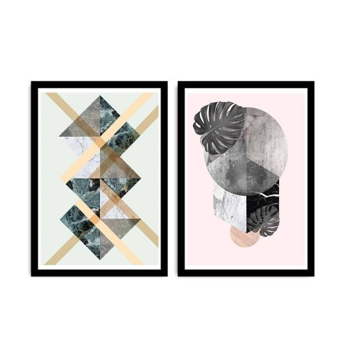 ASIR Obraz na MDF s rámem 2ks MODERNÍ KOLÁŽ 36 x 51 cm - Obrázek 2