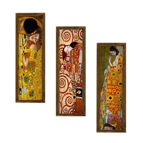 ASIR Obraz na MDF s rámem 3ks GUSTAV KLIMT 19 x 70 cm - Obrázek 2